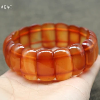 

Free shipping AKAC approx10*25mm natural red carnelian agate bangle bracelet