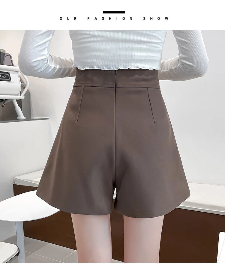 new winter thickening irregular since the a-line skirt waist short double-breasted wide-legged pants Women denim shorts