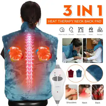 

Flannel Health Relief Wrap Neck Shoulder Back Muscles Pain Relief Heating Pad Extra-Long Massaging Heat Wrap Household Massager