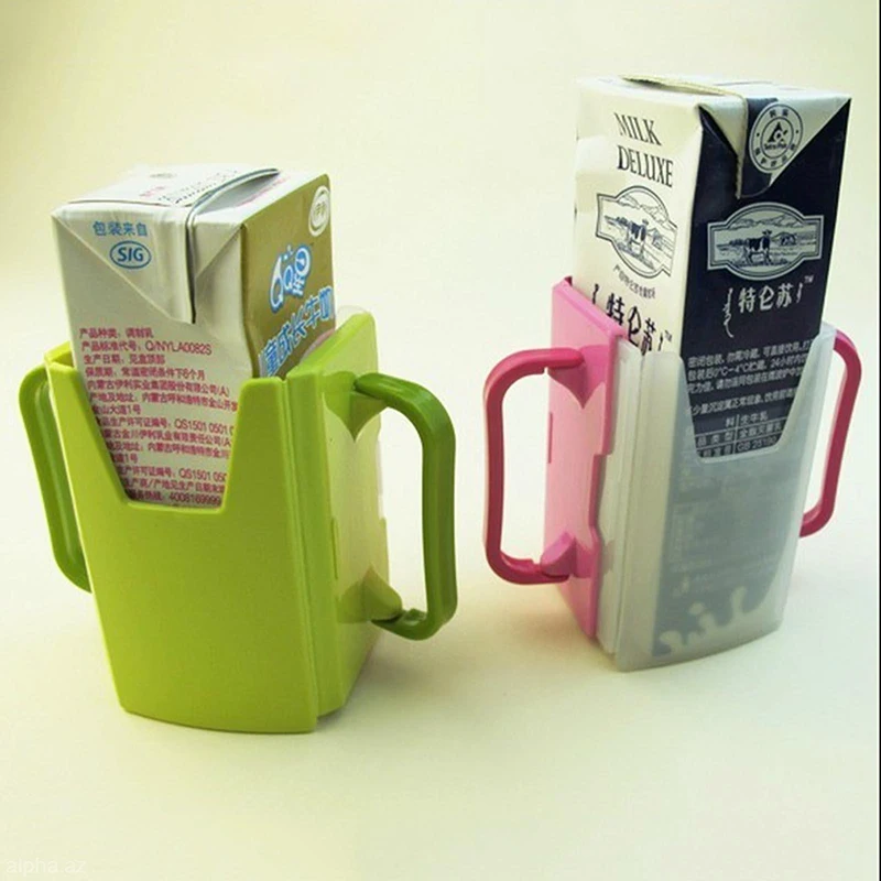 

New 1pc Adjustable Plastic Safy Baby Toddler Kid Juice Milk Box Drinking Bottle Cup Holder Mug 2 Colors Drop Shipping