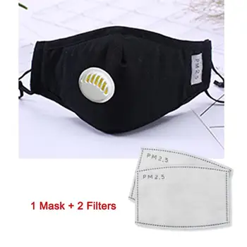 

2020 new masque Breathable cotton Mask with Breathing valve Respirator Dust Masks with 5 layer filters mouth mask