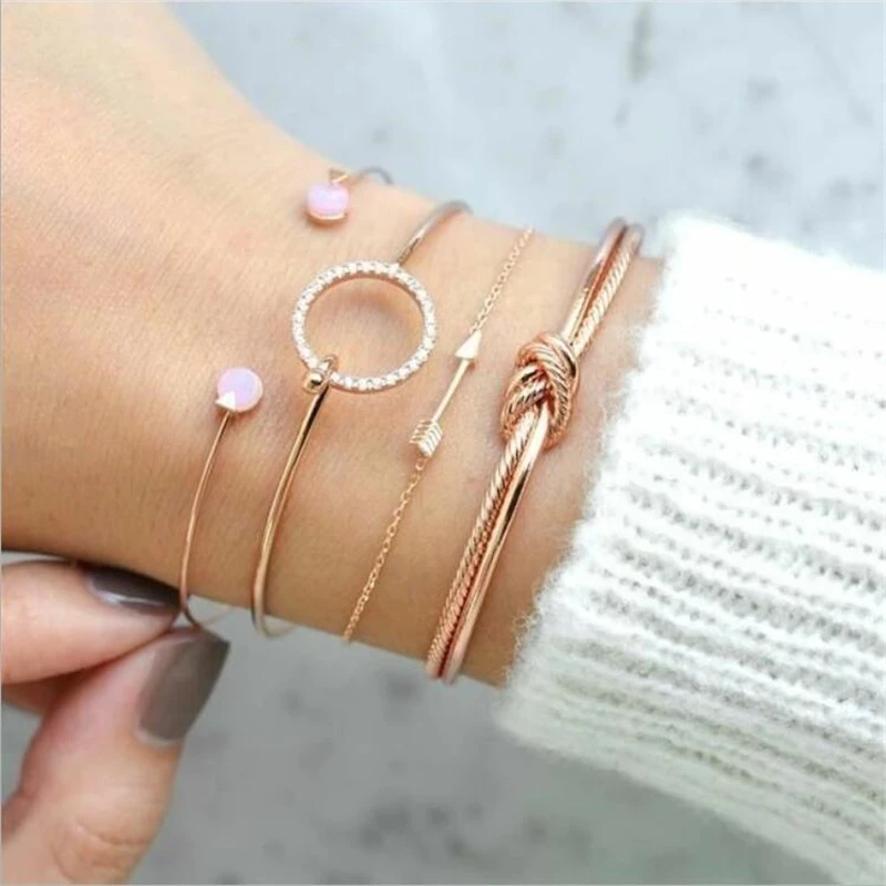 2021 Sunmal 1 комплект способе Pin ColorKnot ручная манжета звено цепи Шарм браслет для