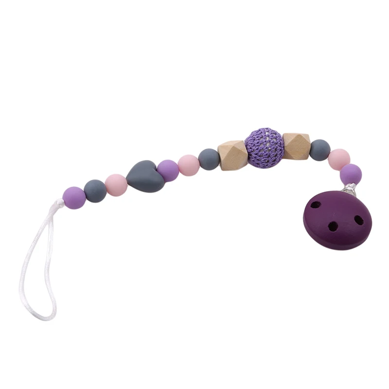 Pacifier Clip Chain Wooden Soother Clips Leash Strap Nipple Holder For Infant Bottle | Мать и ребенок