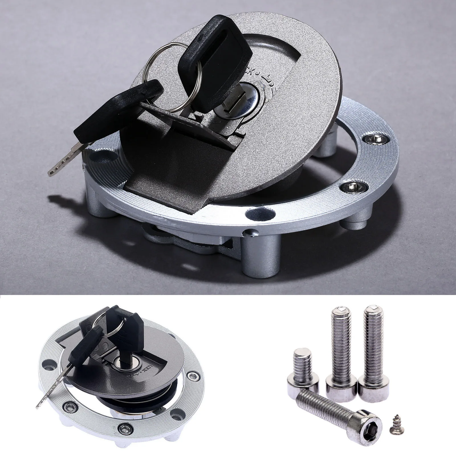Motorcycle Fuel Tank Cap Aluminum Gas Tank Cover Moto Rapid Locking+Key