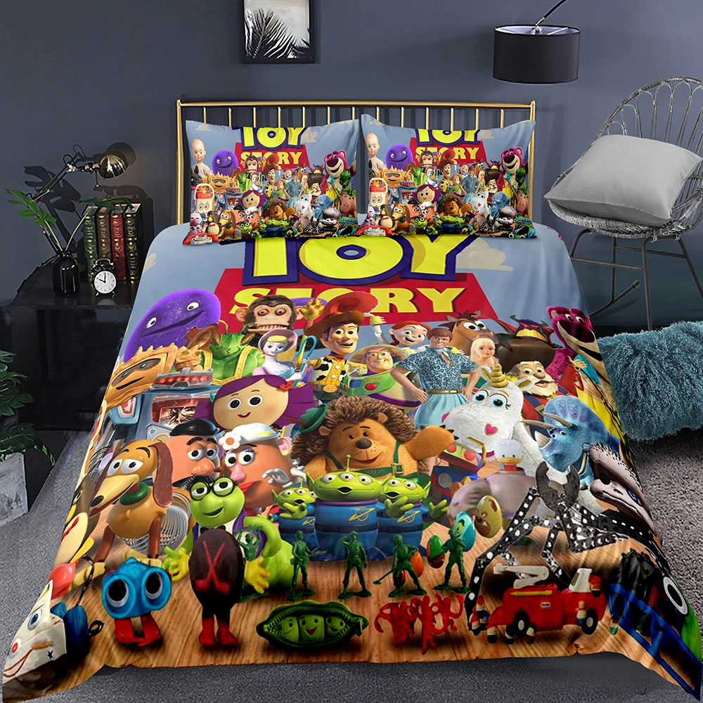 Bebé Mojado violación Disney juego de cama de Toy Story para niños, funda de edredón 3D de Woody,  Buzz Lightyear, funda de almohada de dibujos animados, regalo textil para  el hogar|Juegos de ropa de cama| -