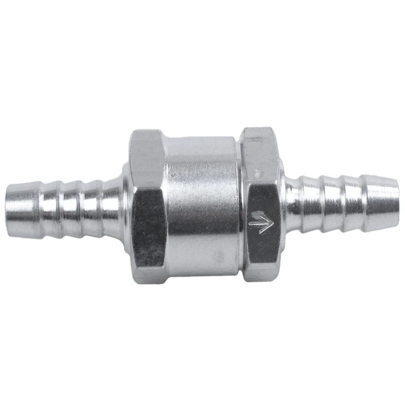 1х алюминиевый топливный обратный клапан бензиновый двигатель сырой нефти, серебро 8 мм