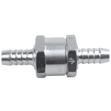 1х алюминиевый топливный обратный клапан бензиновый двигатель сырой нефти, серебро 8 мм