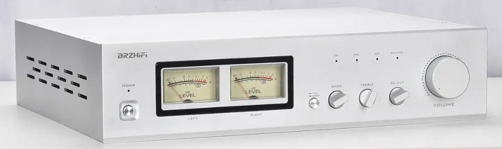 Brzhifi Audio Elettronico Tube Amp Balance Preamplificatore Telaio In Alluminio Con Vu Meter Head Box Dimensioni: 430*100*330Mm