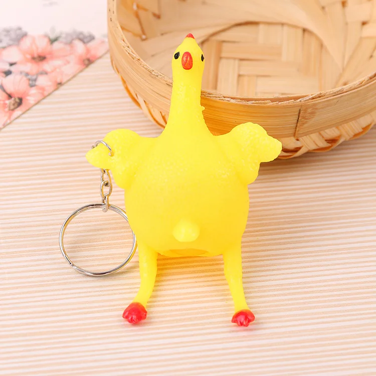 Несушки игрушка для снятия стресса брелок креативная забавная вентиляционная игрушка курица снятие стресса забавные гаджеты яйцо игрушки "Цыплята" - Цвет: Yellow