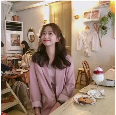 

2019 Spring And Autumn New Style Loose-Fit Short-height Elegant South Korea CHIC Short Small Suit Jacket School Season Coat Wome