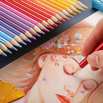 

1 Set Colored Pencils Vibrant Colors No Duplicates Sketching Painting Tools Art Drawing Oily Pencils Set For Coloring Books