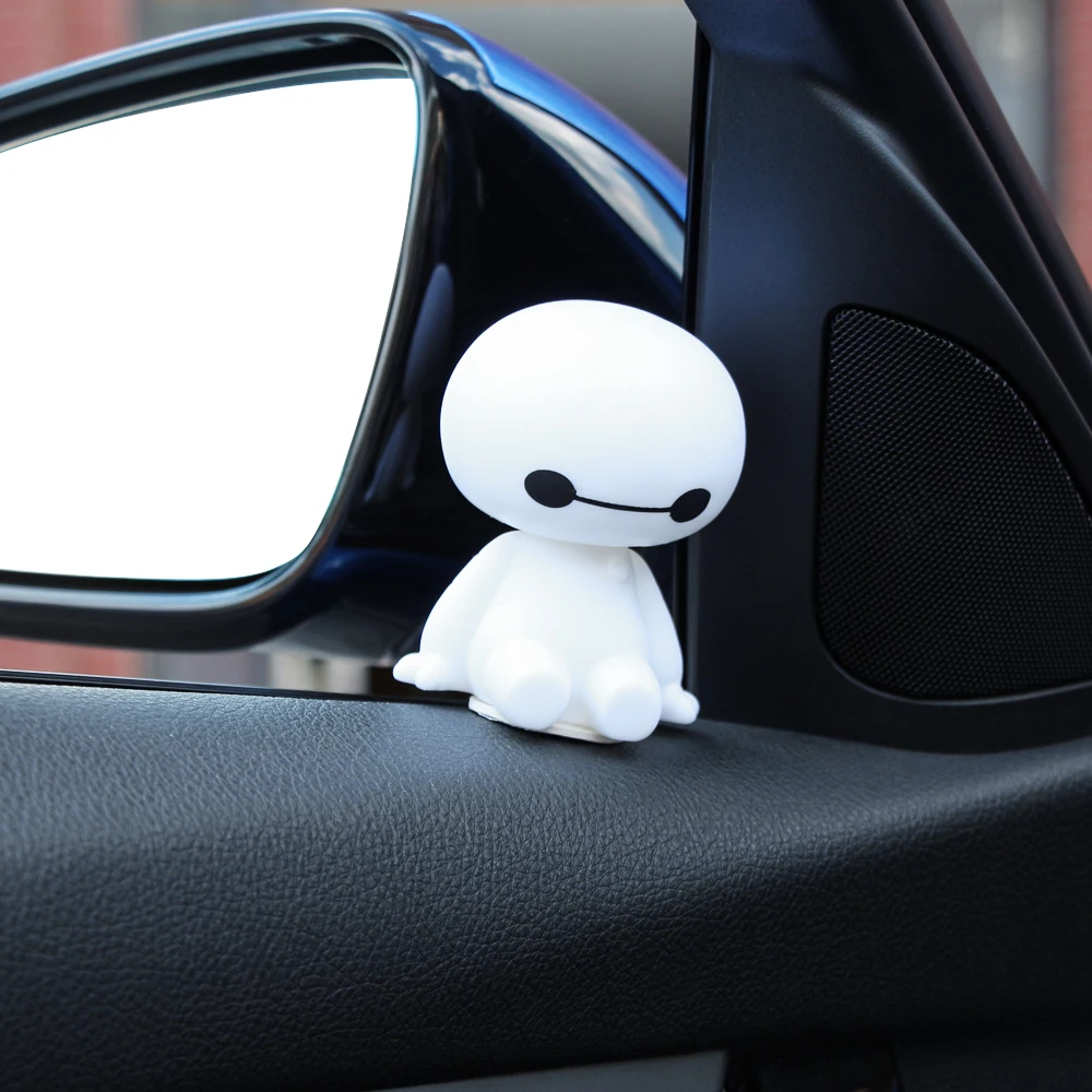 Мультяшный робот Baymax фигурка с вибрирующей головкой украшения для автомобиля