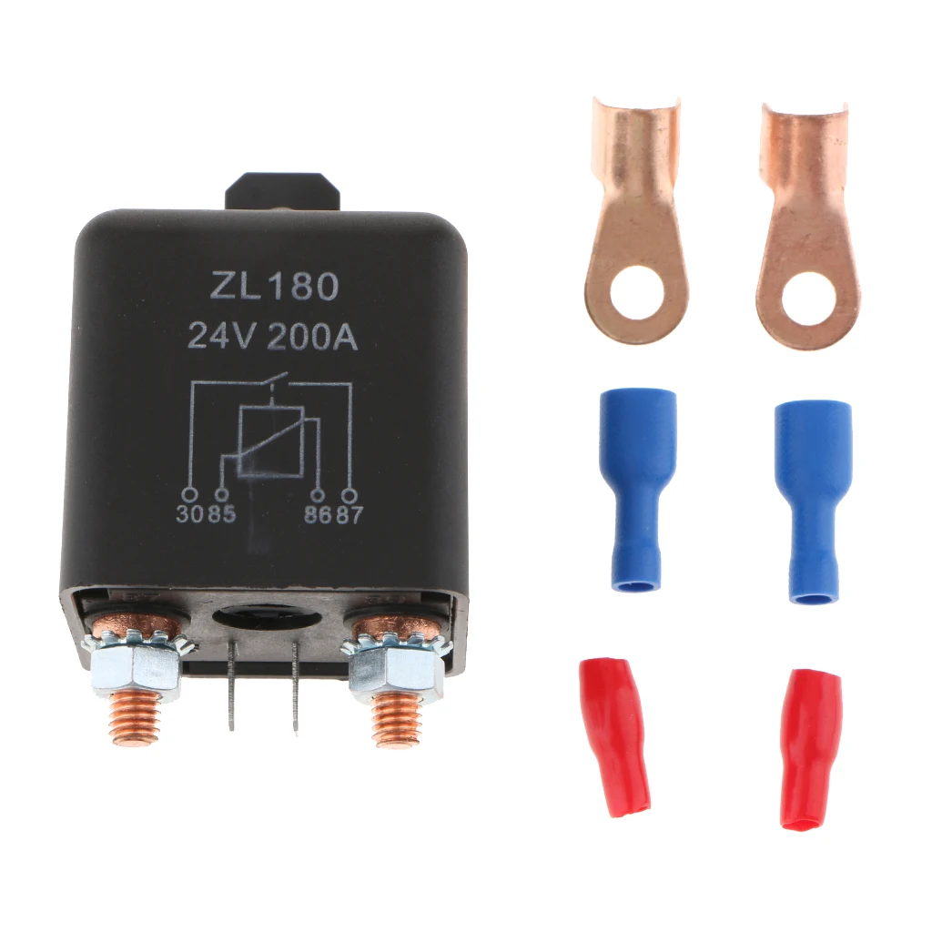 200A DC 24V High Current Auto Car Starter Relay 2 Pin SPST Start Contactor On/Off Switch