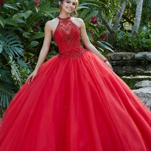JaneVini элегантное бальное платье Красное Длинное бальное платье со съемным мысом тяжелое Бисероплетение Принцесса Тюль милые вечерние 16