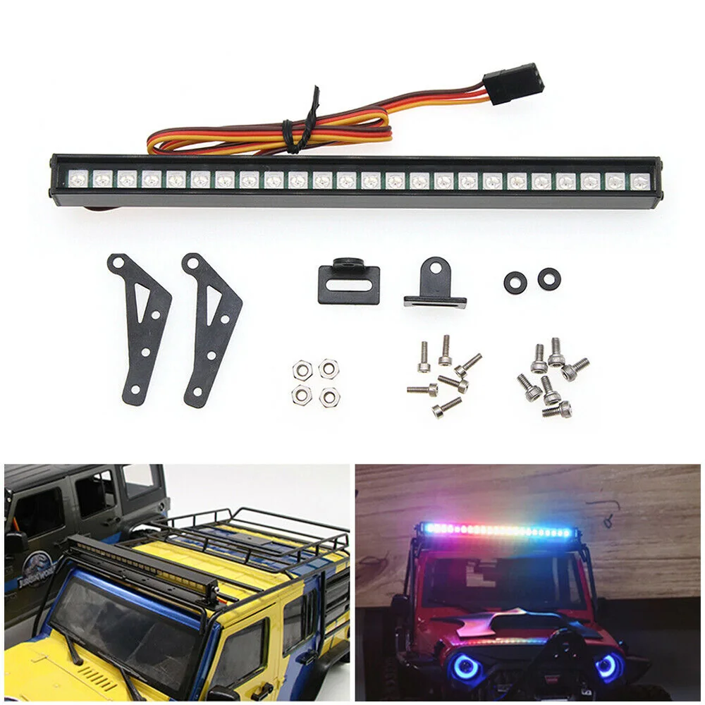 24 LED Light Lamp Roof Bar For 1/10 RC Crawler Car Traxxas TRX4 SCX10 90046 D90 24 LED Light Lamp Roof Bar For 1/10 RC Crawler Car Traxxas TRX4 SCX10 90046 D90