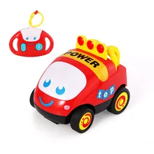 6 voitures télécommandées, véhicules d'ingénierie de dessin animé, voitures jouets télécommandées électriques pour enfants pour noël