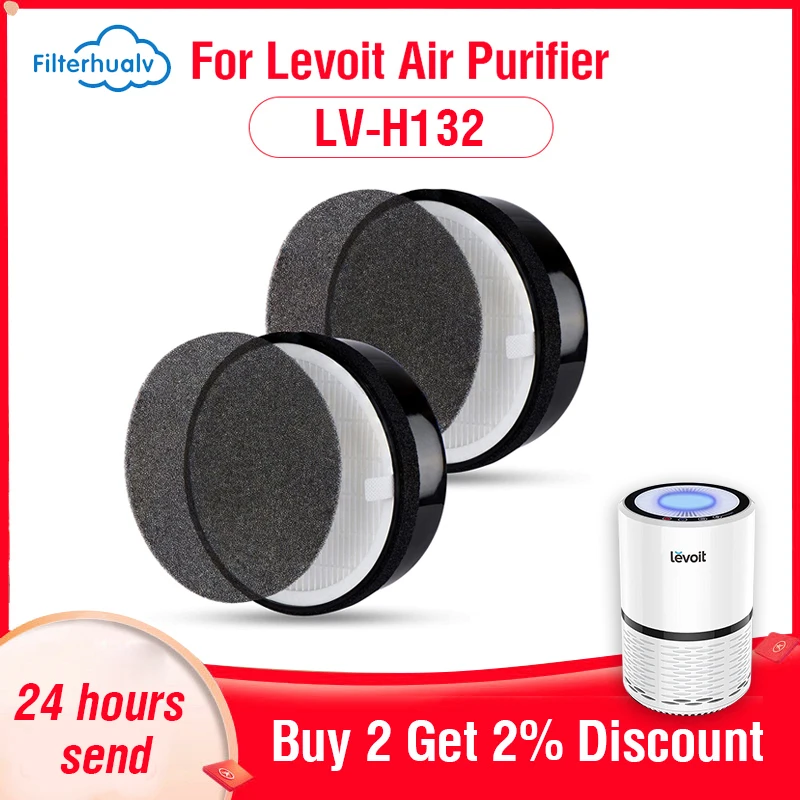 Replacement Filters for LEVOIT LV-PUR131 Air Filter Purifier HEPA Filter  and Activated Carbon Pre-Filter (2 Pack) 