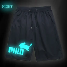 Мужские и женские короткие штаны для фитнеса Покемон генгар светящиеся спортивные дышащие Повседневные Спортивные штаны брюки высокого качества