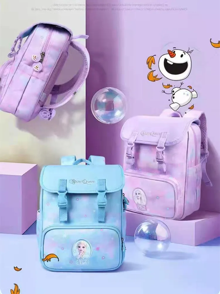 Disney Frozen Kindergarten Girl Backpack Primary Student Shoulder Orthopedic Bag  Age 4-9 Years Birthday Gifts Mochila Escolar