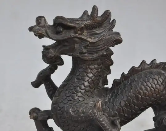 S02174 7 авиапочту Китая(China бронза феншуй Зодиак работать с изображением дракона, символ богатства Тыква Статуя, дарующая благословение Скульптура B0403