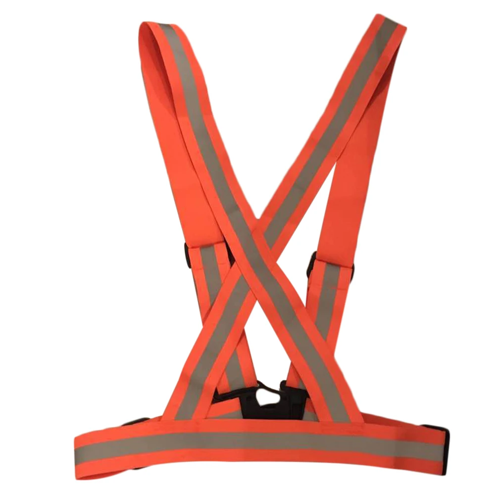 High Visibility Adjustable& Elastic Lightweight Polyester Reflective Vest Breathable for Running Jogging Walking Cycling