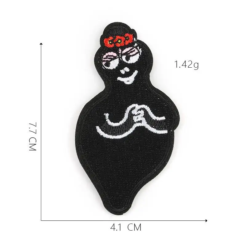 Barbapapa мультяшный значок Баба папа вышивка льготы аксессуары для одежды железные нашивки - Цвет: Черный никель