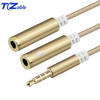 

3.5mm Audio Splitter Cable 3.5mm Male to 2 Port 3.5mm Female with Mic 3.5 Extension Aux Cable Adapter for iPhone Speaker Cabo