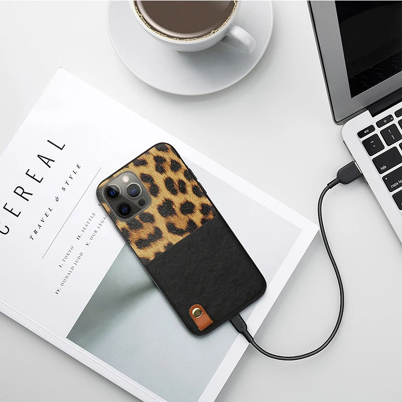 Leopard Pattern Leather Shockproof Soft Case for iPhone 12 Pro Max