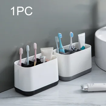 

Easy Clean PP Plastic Multifunctional Household Supplies Bathroom Accessories Toothbrush Holder Toothpaste Storage Multi Slot
