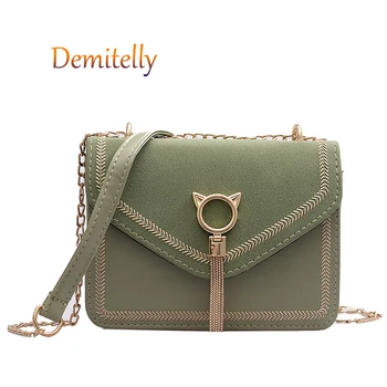 

New Chain Women's Handbag Fashion Metal Cat Ear Tassel Decoration Shoulder Messenger Bag Cute Lady Tote Bag Wallet Travel Bag