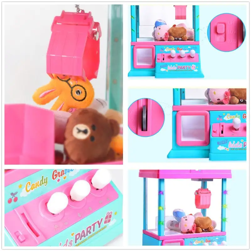 

Claw Machine Music Light 60s Time Candy Grabber Prize Dispenser Vending Machine Birthday Christmas Gifts for Boys Girls