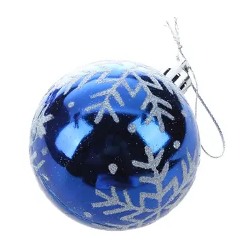 

6pcs Christmas Tree Balls Diameter 6cm Snowflake Color Drawing Decorations Ball Xmas Party Wedding Ornament