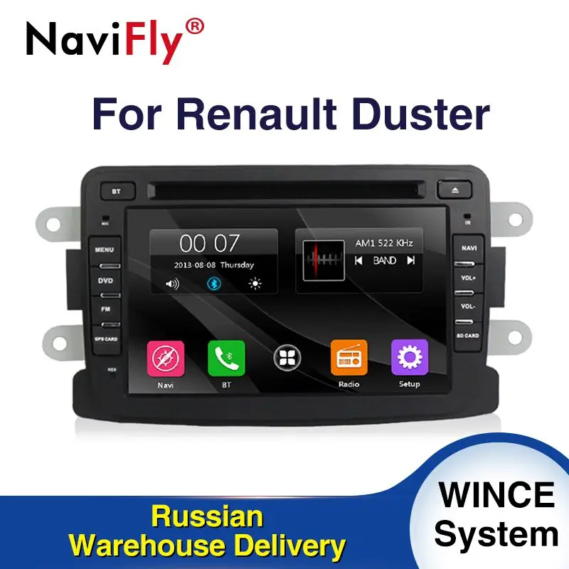 

Car DVD Radio For Dacia Duster Logan Sandero Capacitive 7inch GPS navigation screen Stereo bluetooth speaker WIFI 4G DVR