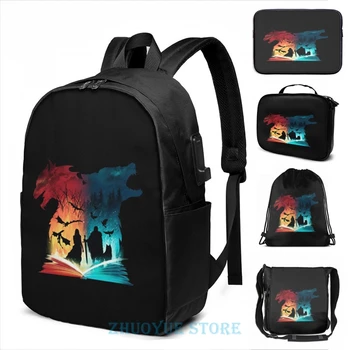 

Funny Graphic print Print Game Of Thrones USB Charge Backpack men School bags Women bag Travel laptop bag