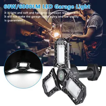

Portable led Garage lamp US EU plug 60W led chandelier Foldable Ceiling Light Garage Lighting for warehouse Workshop Basement
