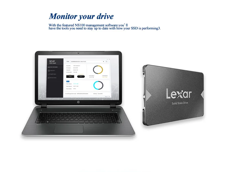 SSD Lexar NS100 128 ГБ 256 ГБ 512 ГБ Внутренний твердотельный диск SATA III 2,5 дюйма для ноутбука