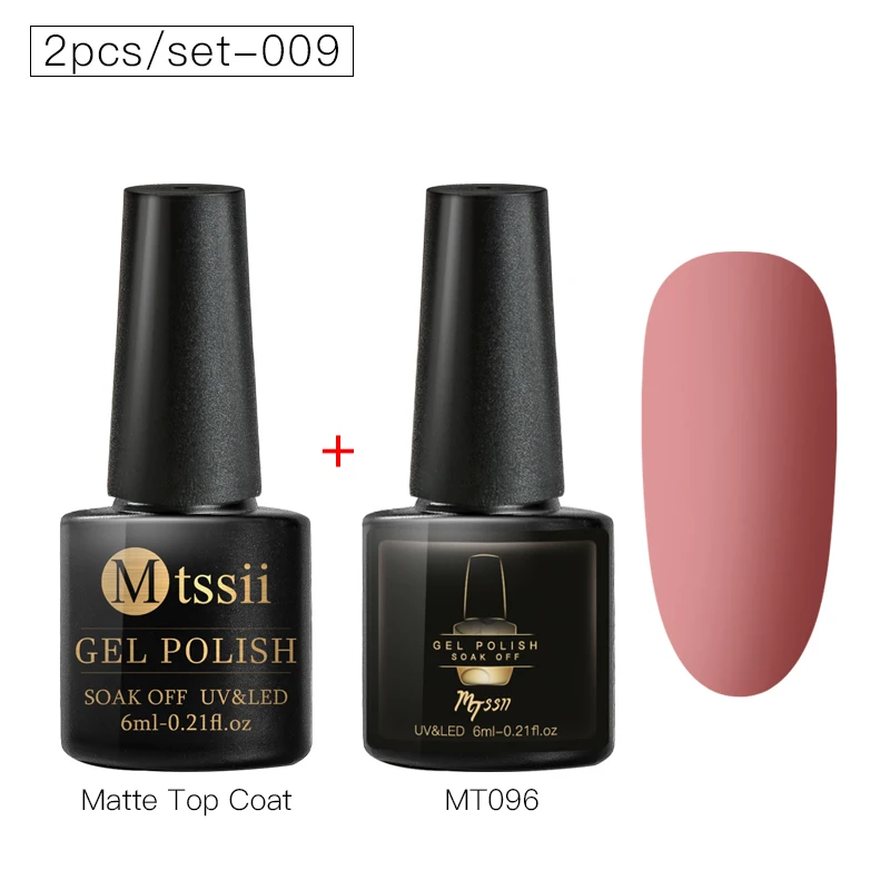 Mtssii, матовый цвет, топ, телесный цвет, Гель-лак для ногтей, полуперманентный, УФ-лак, замачивается сверху, основа для украшения ногтей - Цвет: ZH06190