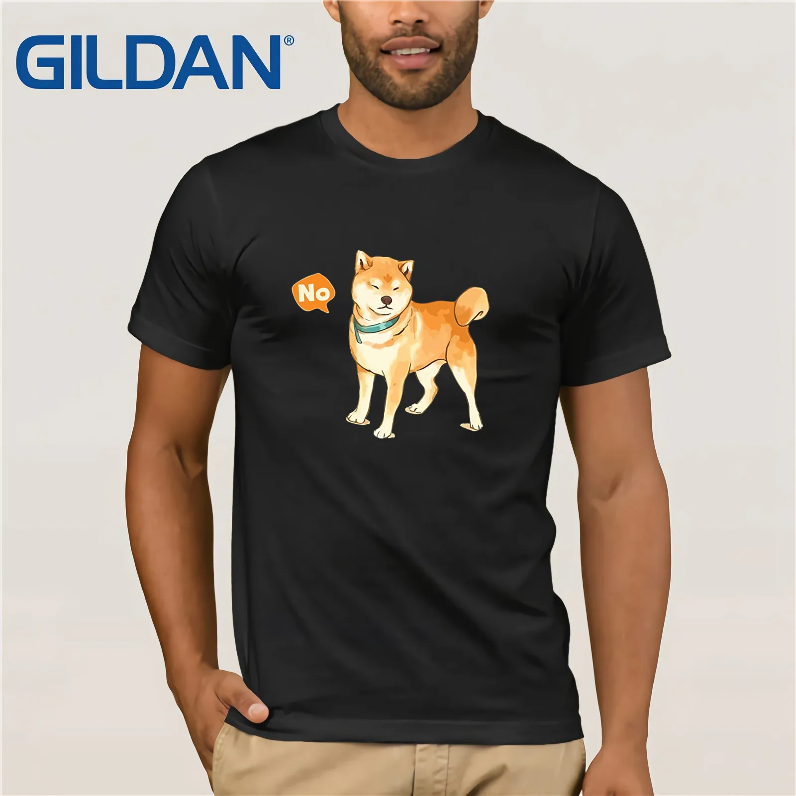 Мужская рубашка милая Шиба-ину Nope Doge Meme лето 2020 футболка с коротким рукавом |