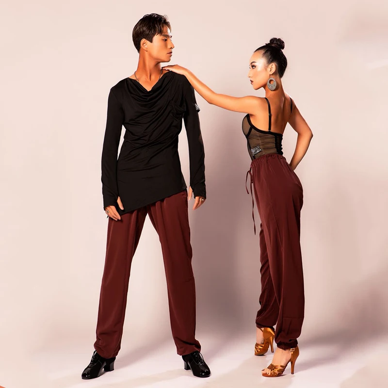 

Latin Dance Pants For Men Soft Latina Ballroom Dance Clothes Male Performance Dancewear Women Tango Sumba Rumba Trousers JL1322