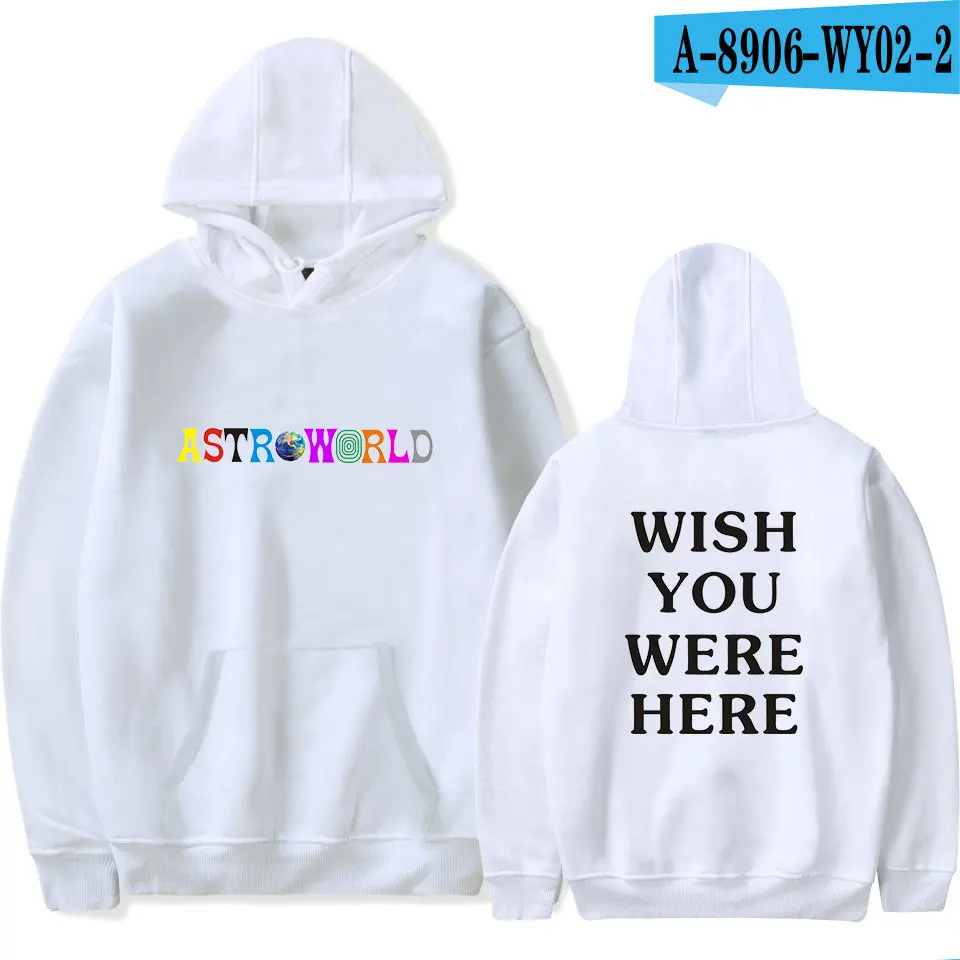 White ASTROWORLD мужские толстовки с принтом женские Новое поступление модные популярные толстовки с капюшоном ASTROWORLD кофты Пальто Плюс Размер Топы - Цвет: White