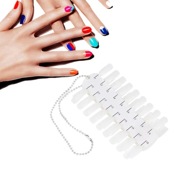 

3pcs Nail Tool Nail Color Palette with A Chain Transparent Acrylic False Nail Board Nail Tips Nail Polish Display Board Polish D
