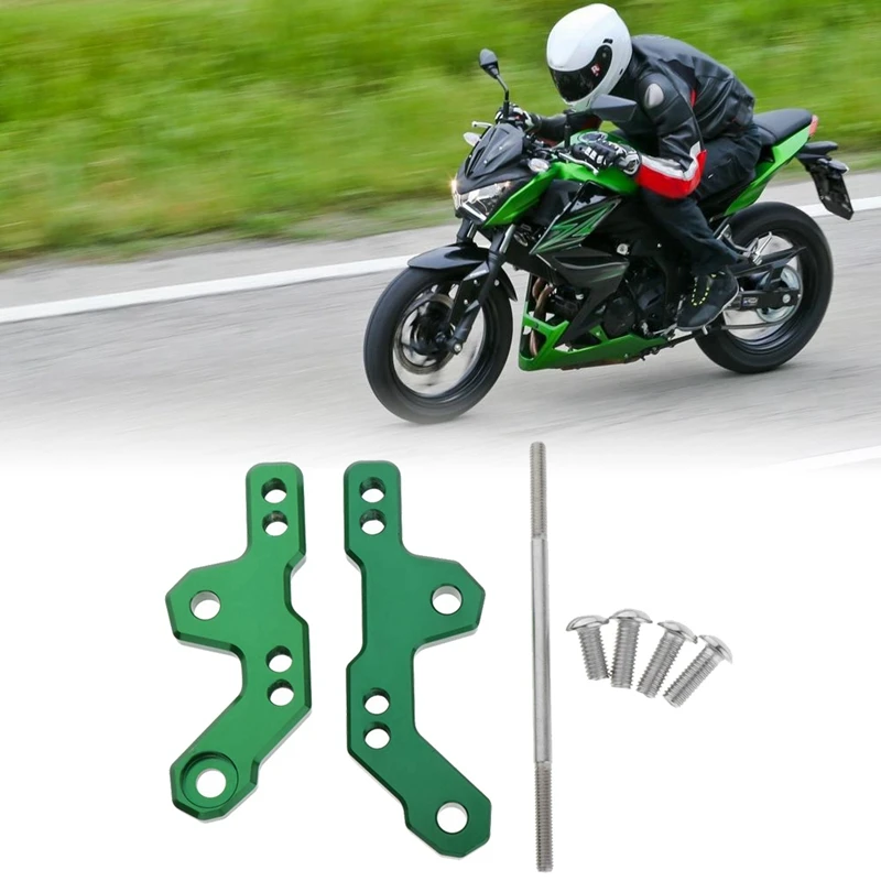 Мотоцикл с ЧПУ Алюминиевый сплав подножки Rearset Зеленый Универсальный для Kawasaki NINJA 250 300 ZX-300R Z250 Z300