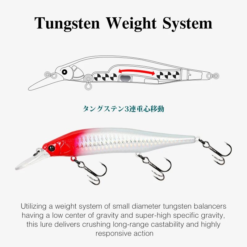 TSURINOYA AURORA 115SP Suspending Minnow Jerkbait Fishing Lure