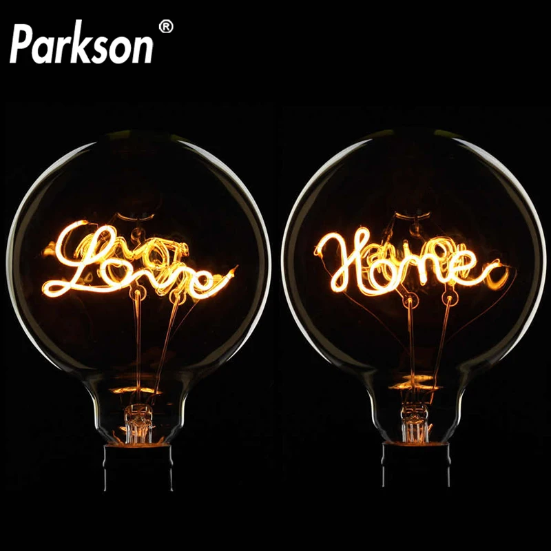 TIANFAN Vintage Light Bulbs Led Bulb 4Watts Dimmable Love//Home Letter Decorative Light Bulbs 220//240V E27 Table Lamp Love