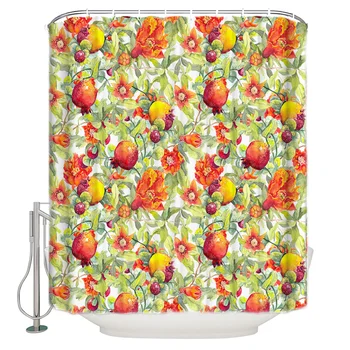 

Summer Fruit Pomegranate Watercolor Bathroom Shower Curtain Home Decoration Bathroom Accessories Shower Curtain