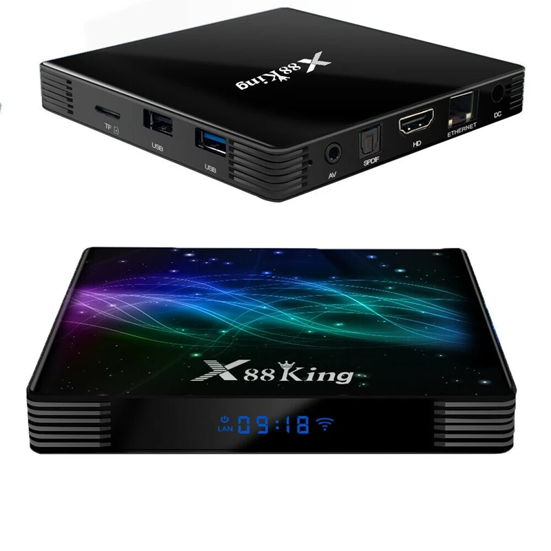 X88 King Android 9,0 4G/128G ТВ приставка S922X шестиядерный 4K HD 1080P H.265 приставка 2,4G/5G двойной Wifi Bluetooth 5,0 Smart BOX US P