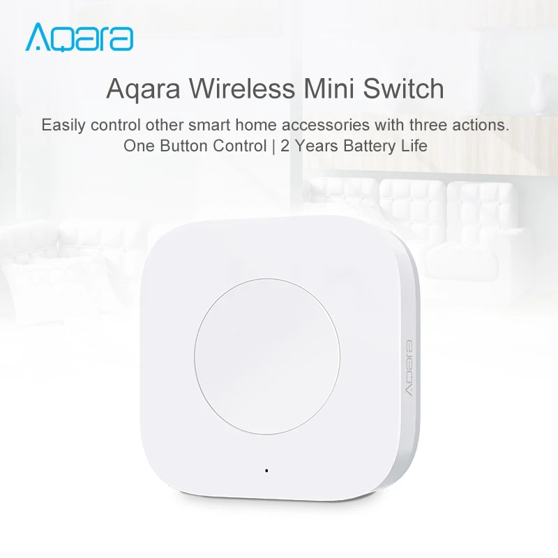 

Original Mijia Aqara Switch Smart Wireless Mini Smart Home Remote Control One Key Control For Xiaomi Mi Home APP ZigBee Version