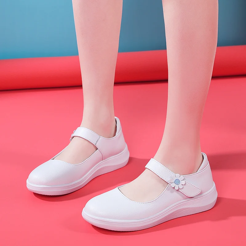 TIMETANG Ladies slip on lolita Shoes Leather Mary Janes Nurse Shoes Woman White Flats kawaii Designer Spring Summer zapatillas ballet flats shoes cute	