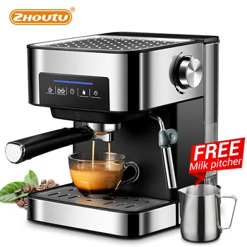 

Zhoutu espresso coffee machine Built-In milk frother 15Bar Coffee Makers 850W cappuccino machine automatic coffee machine