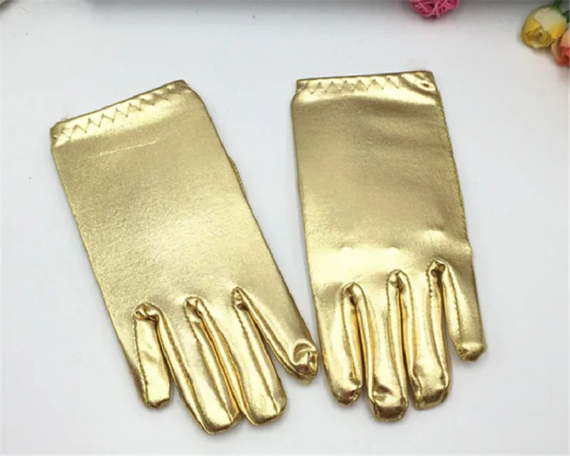 Короткие блестящие перчатки длиной до запястья элегантные золотые перчатки для банкета на запястье Вечерние перчатки для танцев gant mariage ST264